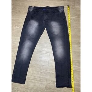 Philipp Plein Black Denim Stretch Jeans Straight Leg Men's Size 36x28 *Pre-Owned